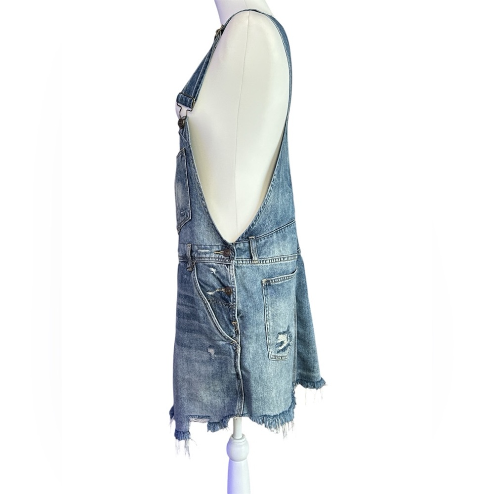 Free People Baxter Denim Overall Dress Grunge Blue Size Medium - Picture 7 of 15
